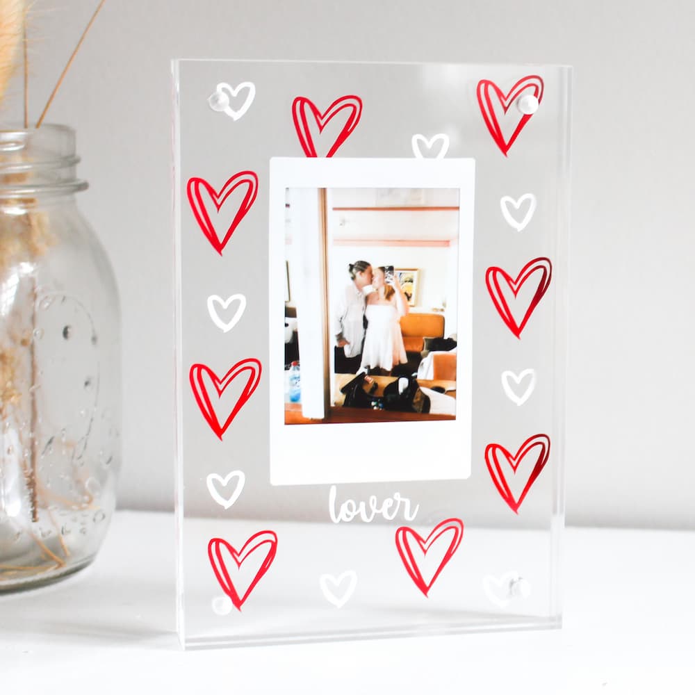 Personalised Hearts Polaroid Frame