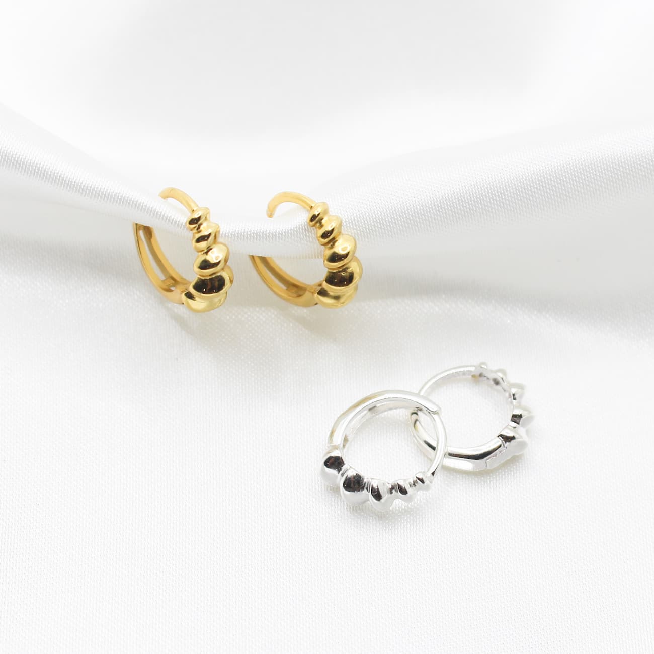 croissant earrings hoops