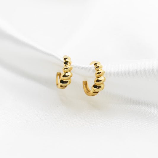 croissant huggie earrings
