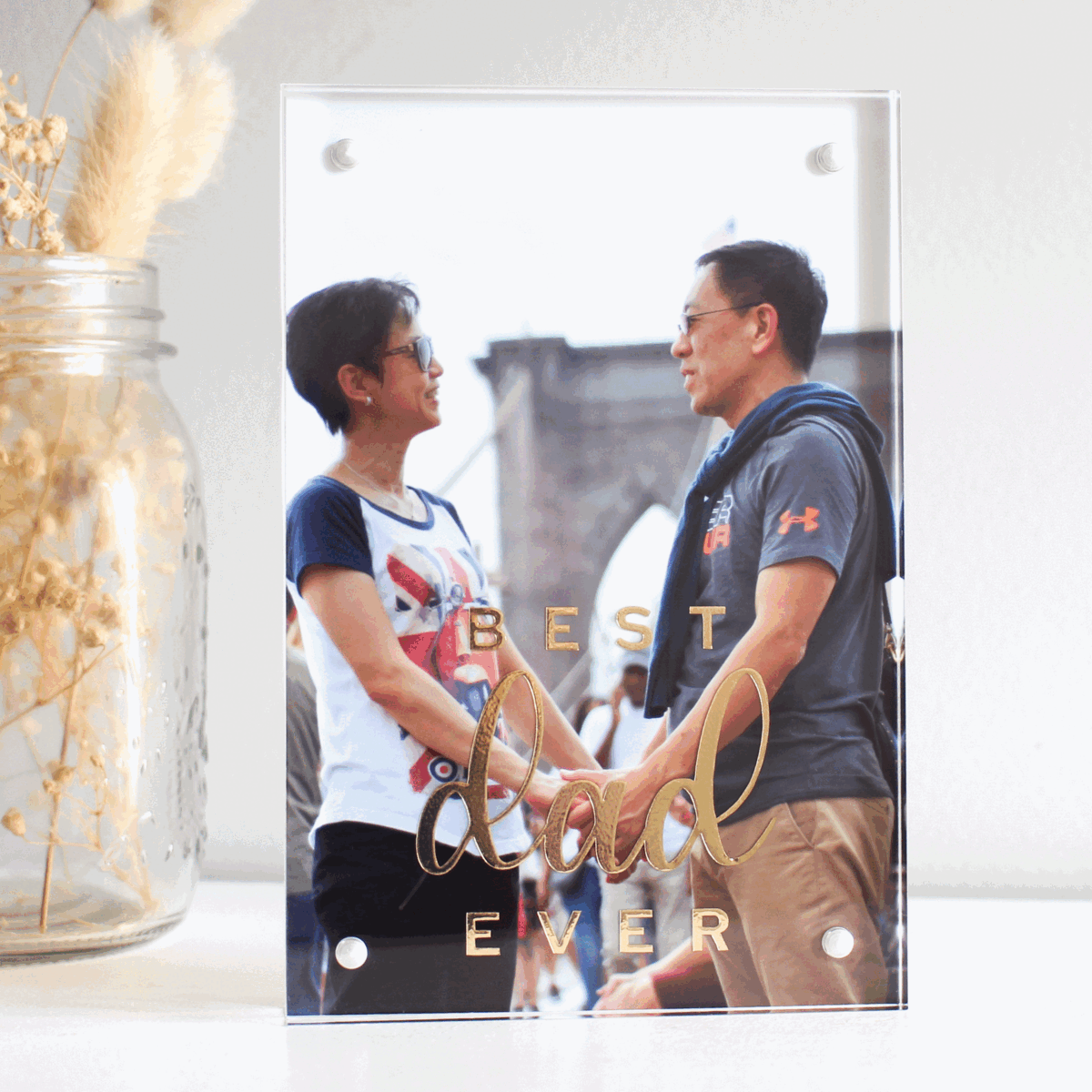 fathers day gift ideas gift ideas for fathers gifts for him clear acrylic photo frame acrylic photo block personalised frame acrylic block gifts best dad ever frame best dad photo frame