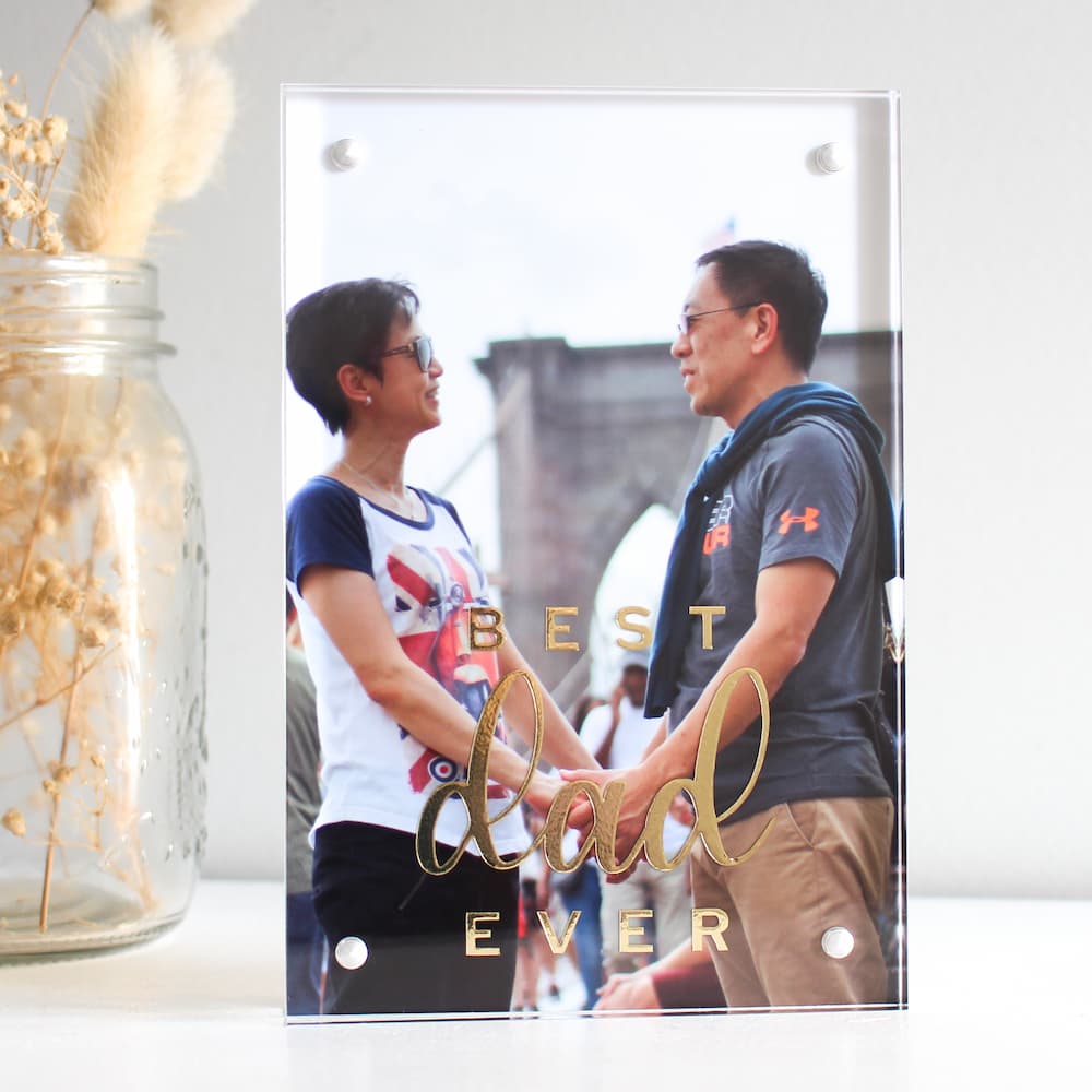 fathers day gift ideas gift ideas for fathers gifts for him clear acrylic photo frame acrylic photo block personalised frame acrylic block gifts best dad ever frame best dad photo frame