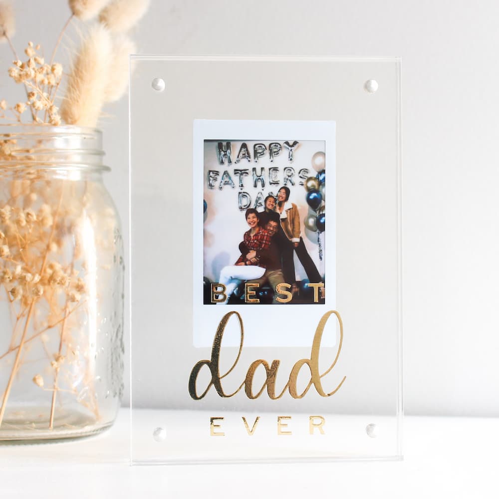 fathers day gift ideas gift ideas for fathers gifts for him clear acrylic photo frame acrylic photo block personalised frame acrylic block gifts best dad ever frame best dad photo frame