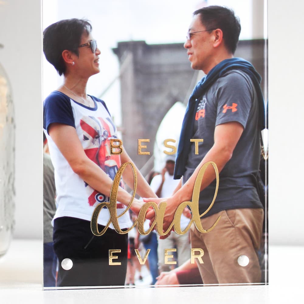 fathers day gift ideas gift ideas for fathers gifts for him clear acrylic photo frame acrylic photo block personalised frame acrylic block gifts best dad ever frame best dad photo frame
