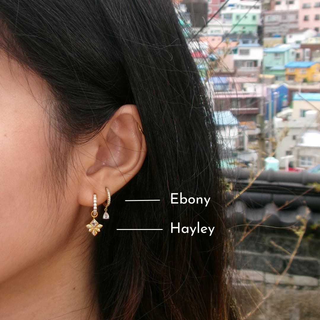 Ebony - Teardrop Hoops