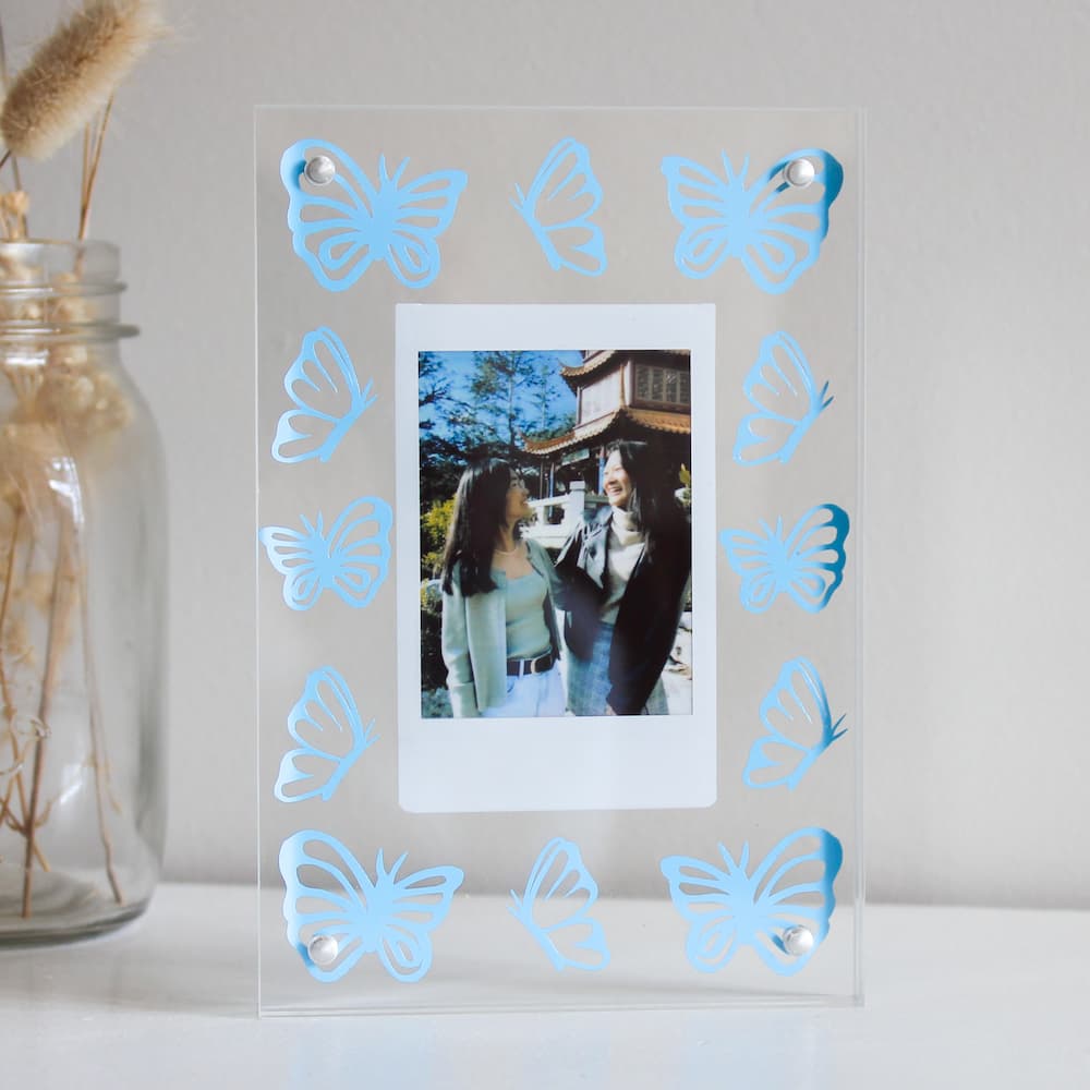 personalised butterfly polaroid frame acrylic polaroid frame butterfly photo frame decal frame