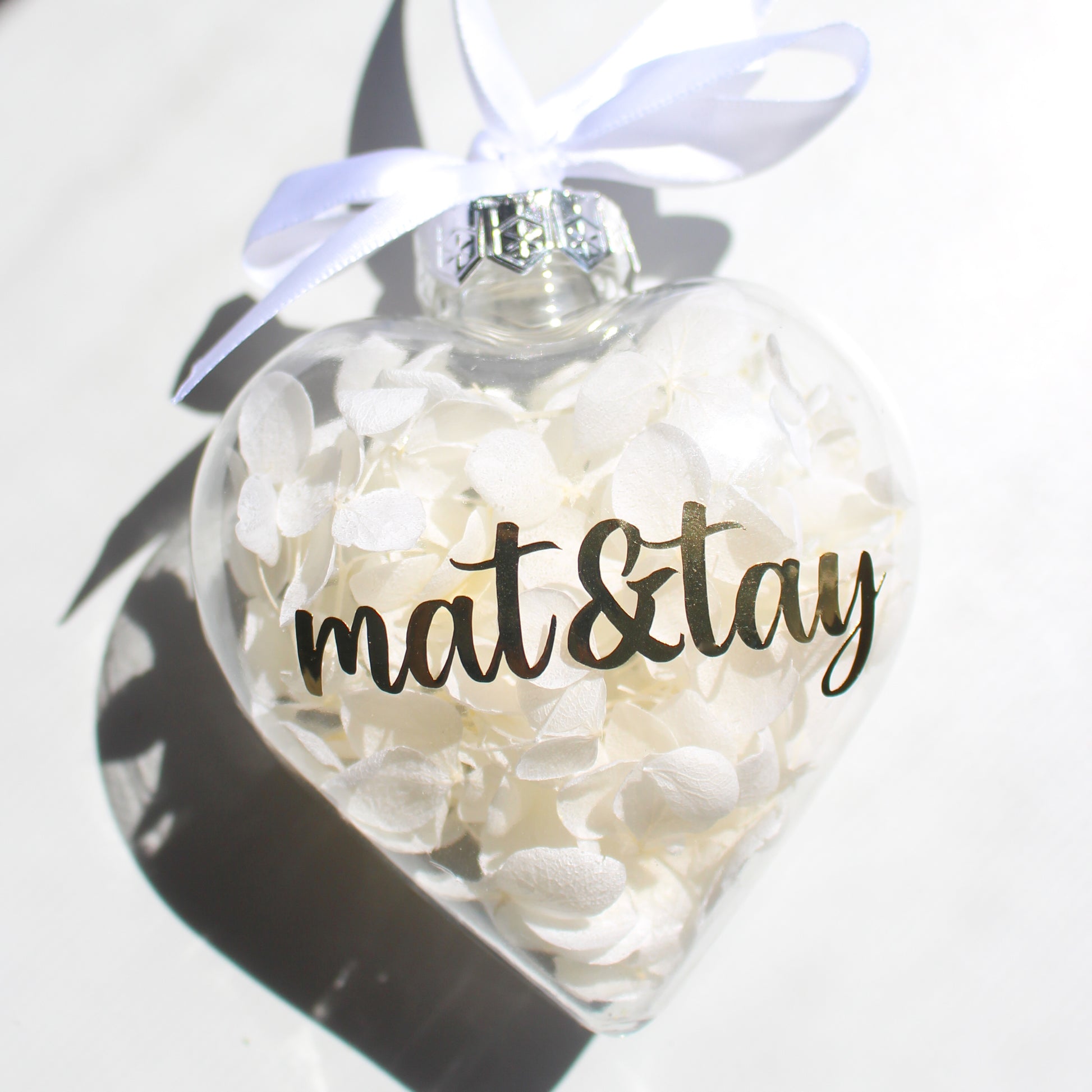 personalised flower heart bauble personalised bauble personalised christmas bauble personalised heart shaped bauble floral bauble everlasting bauble christmas baubles gift ideas for christmas