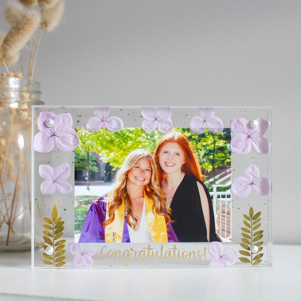 Personalised Flower Photo Frame