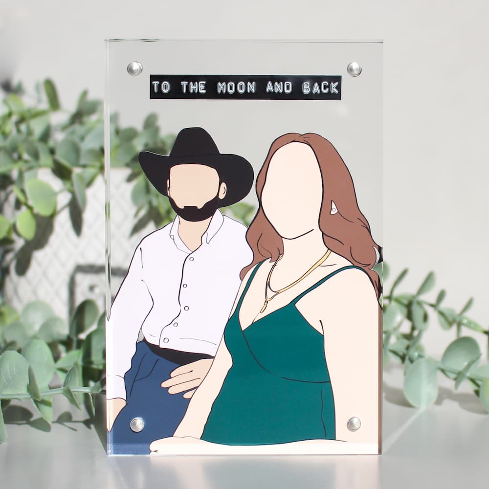 personalized digital illustration frame personalised digital portrait gift ideas frame for her