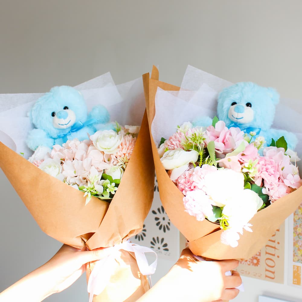 Buy Teddy Bear Bouquet Baby Blue Empyrean The Collective