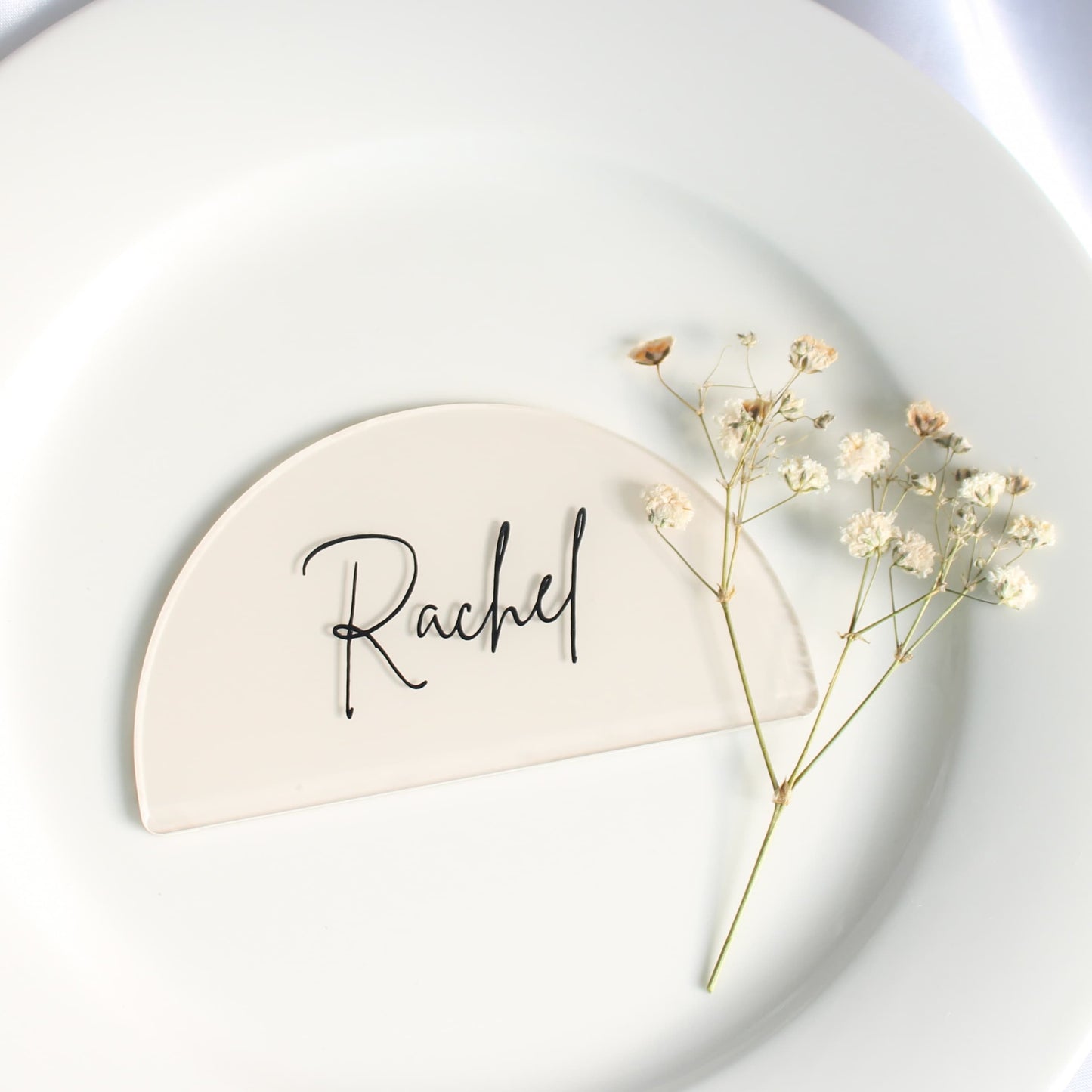 Acrylic Place Cards, half Circle Place Cards, Acrylic Name Cards, Wedding Place Cards, Wedding, Wedding Name Cards, Acrylic half round Circles