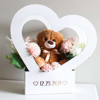 Beary in Love Flower Box bear bouquet everlasting flower rose bear display valentines day gift ideas anniversary gifts 2