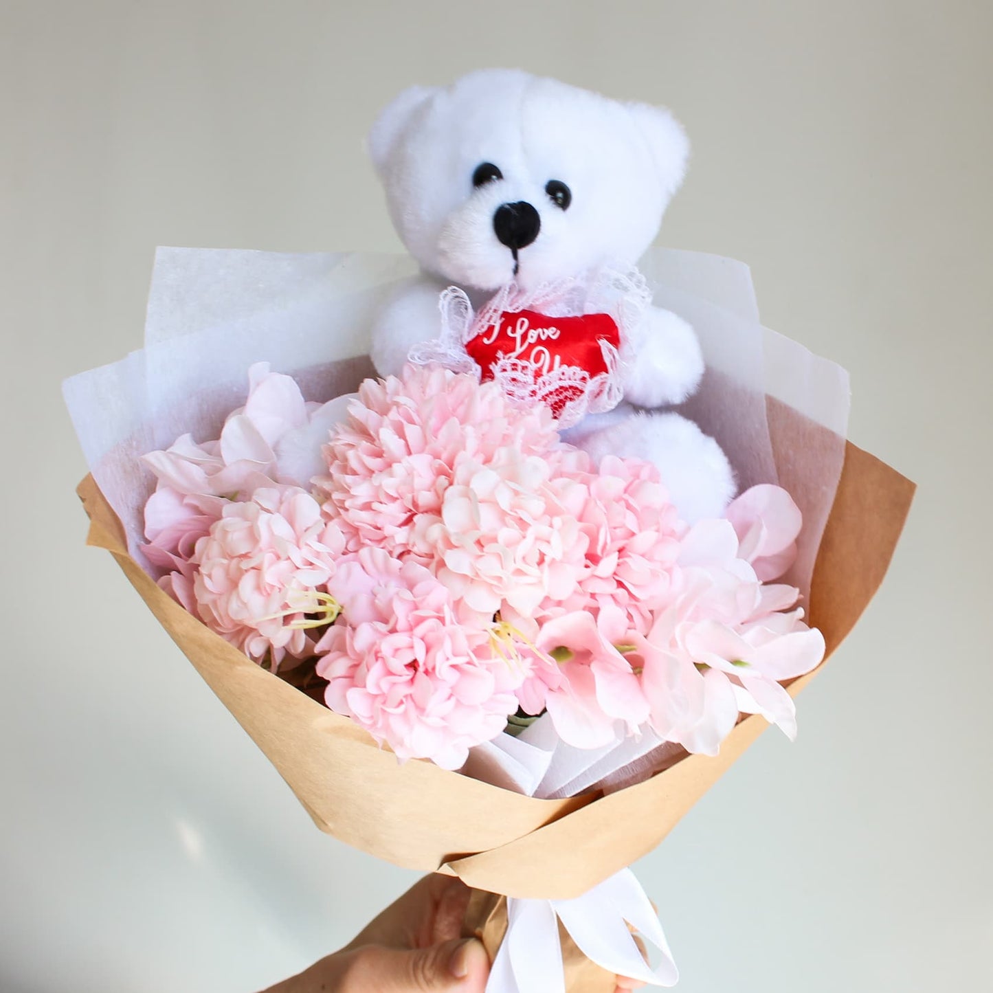 mini i love you bear bouquet