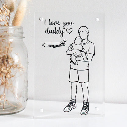 line art frame gifts for dad