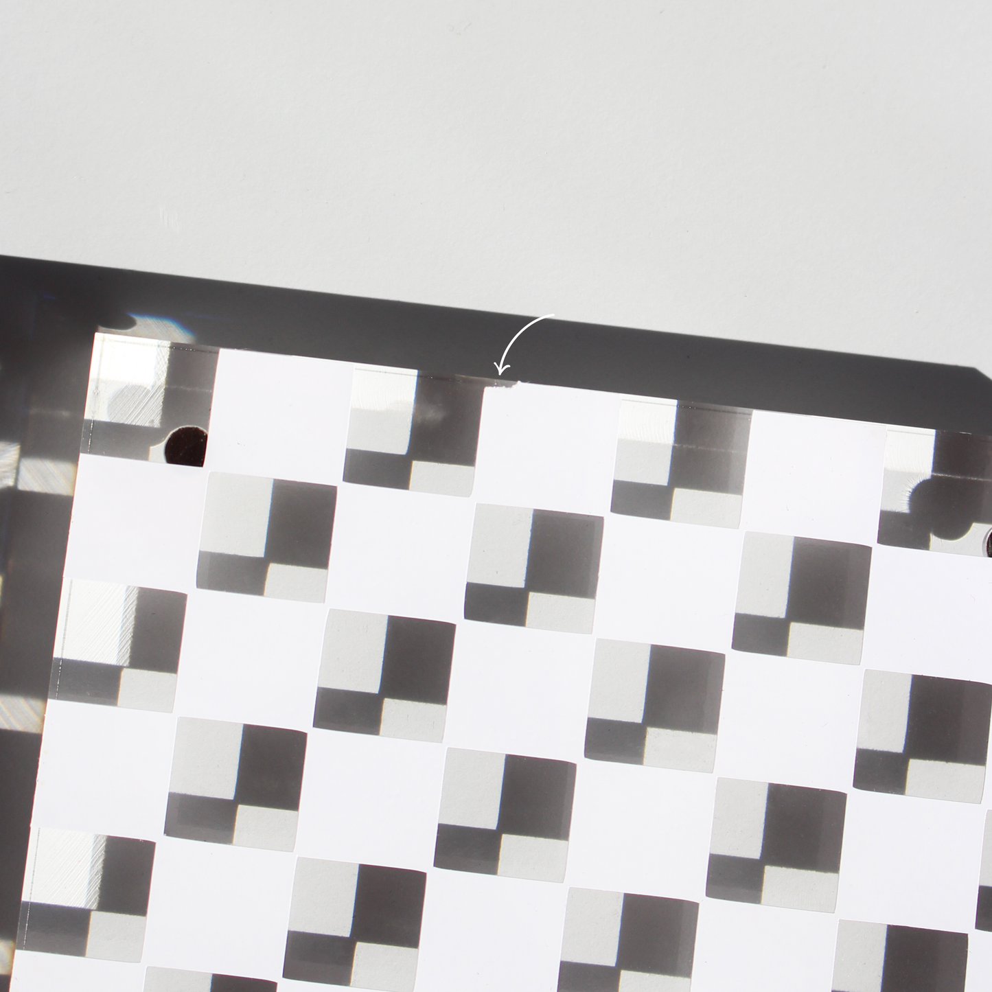 Personalised Checkered Polaroid Frame - White (Ready Made)