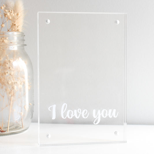 i love you gift ideas gift ideas for mum gifts for her clear acrylic photo frame anniversary frame personalised frame acrylic photo frame