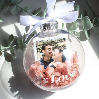 everlasting christmas polaroid bauble floral bauble polaroid bauble christmas gift ideas christmas bauble with flowers christmas bauble with polaroid and flower