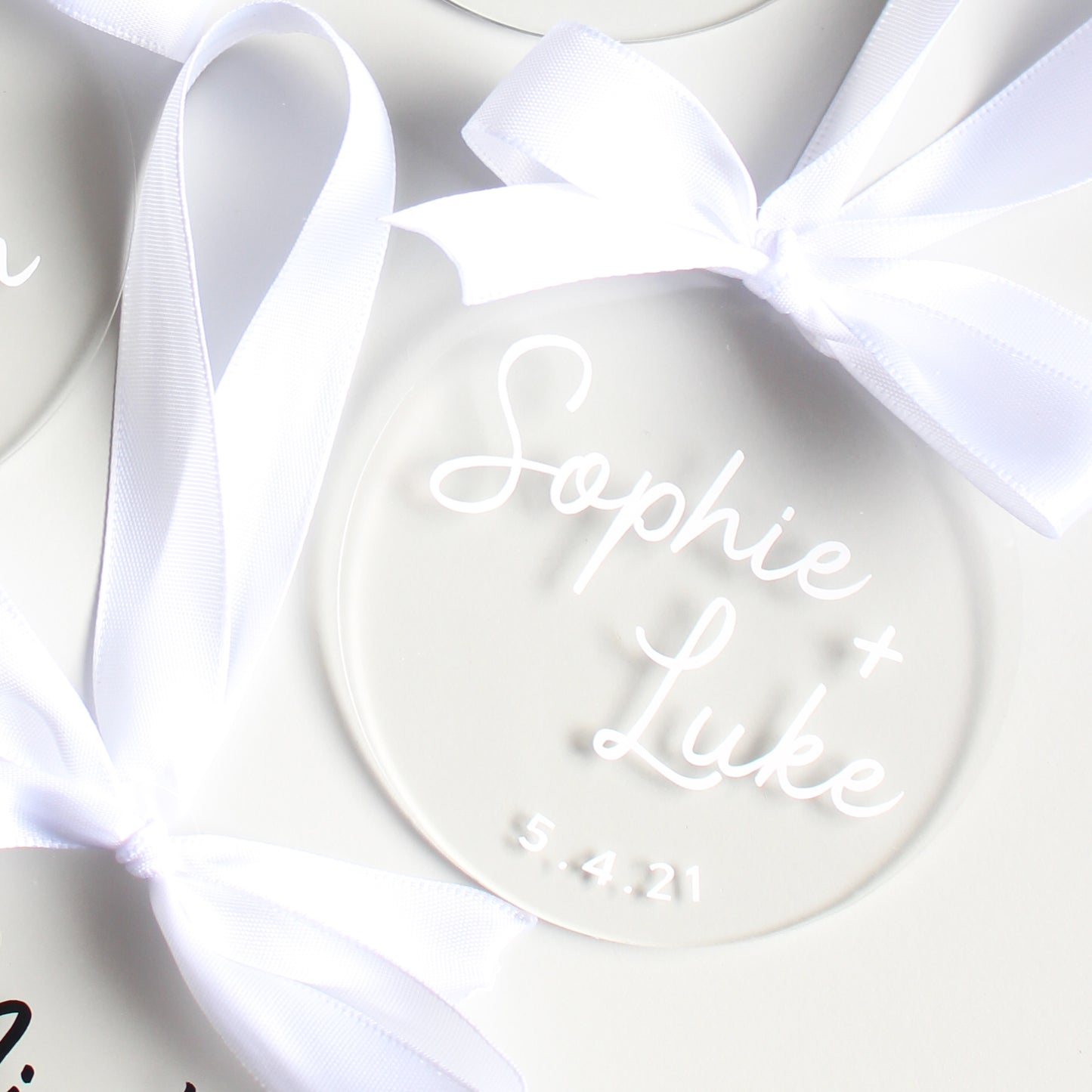 personalised couples acrylic ornament