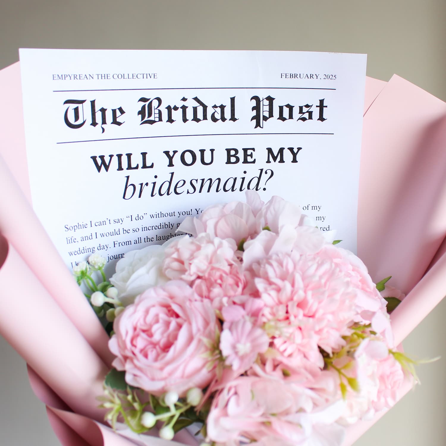 will you be my bridesmaid everlasting bouquet