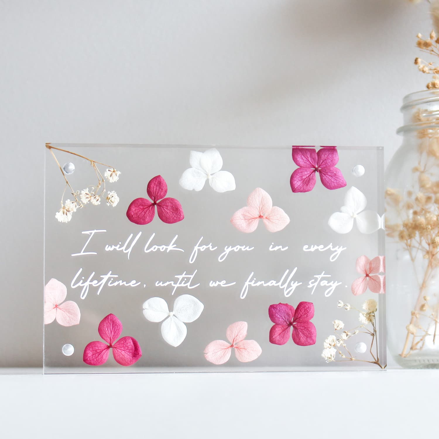 personalised flower quote frame