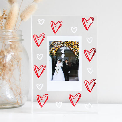 Personalised Hearts Polaroid Frame