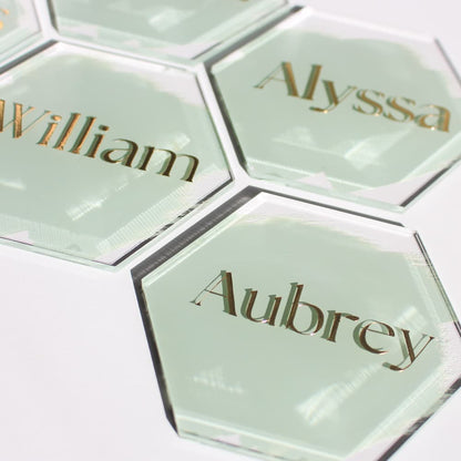 Wedding Place Cards, Acrylic Place Cards, Hexagon Wedding Place Cards, Hexagon Name Cards, Event Name Cards, Wedding Favours, Bonbonniere