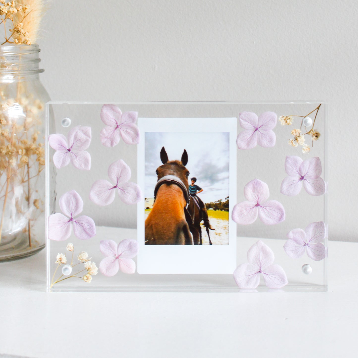 acrylic polaroid block with flowers instax mini polaroid frame flower art polaroid frame pressed flower acrylic polaroid frame