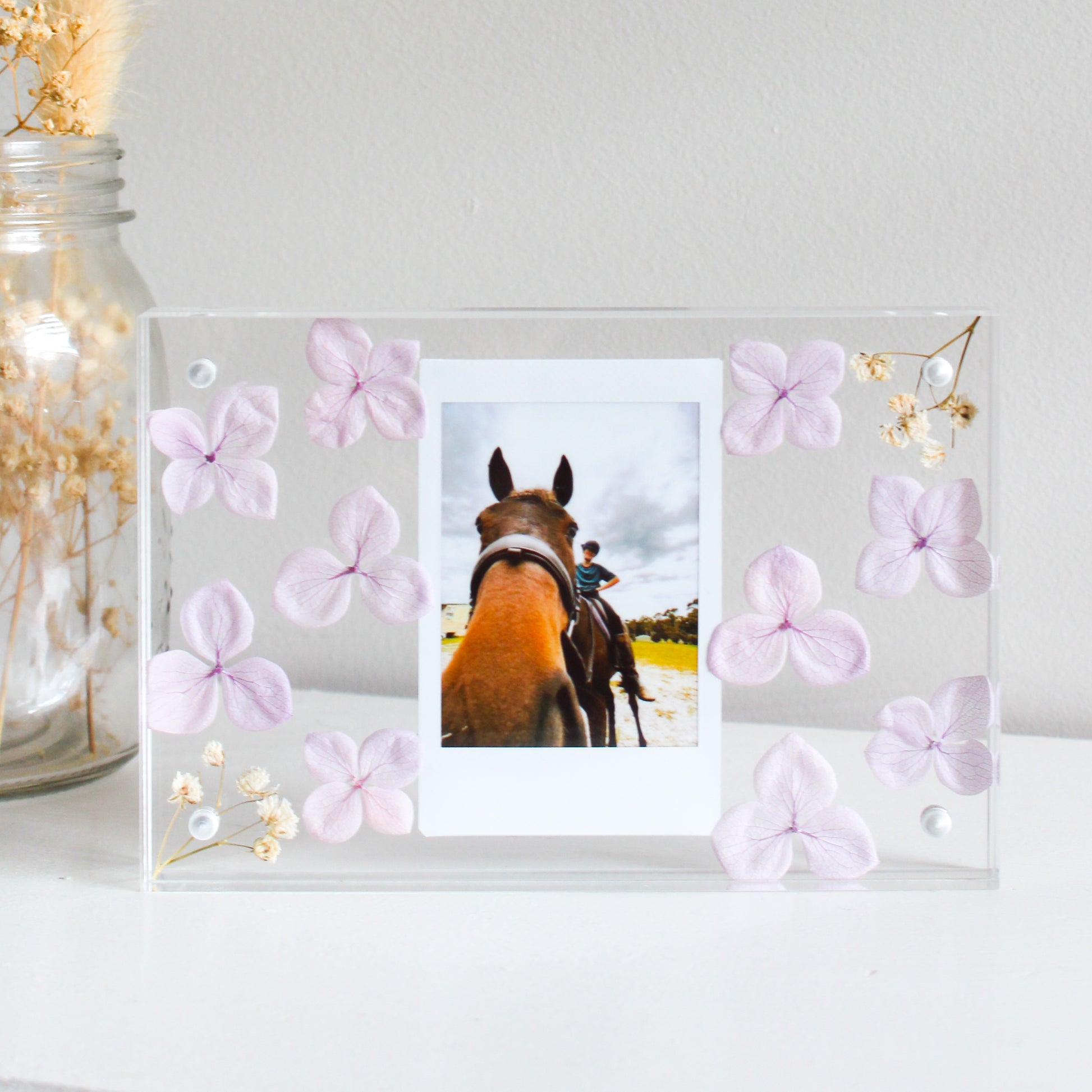acrylic polaroid block with flowers instax mini polaroid frame flower art polaroid frame pressed flower acrylic polaroid frame