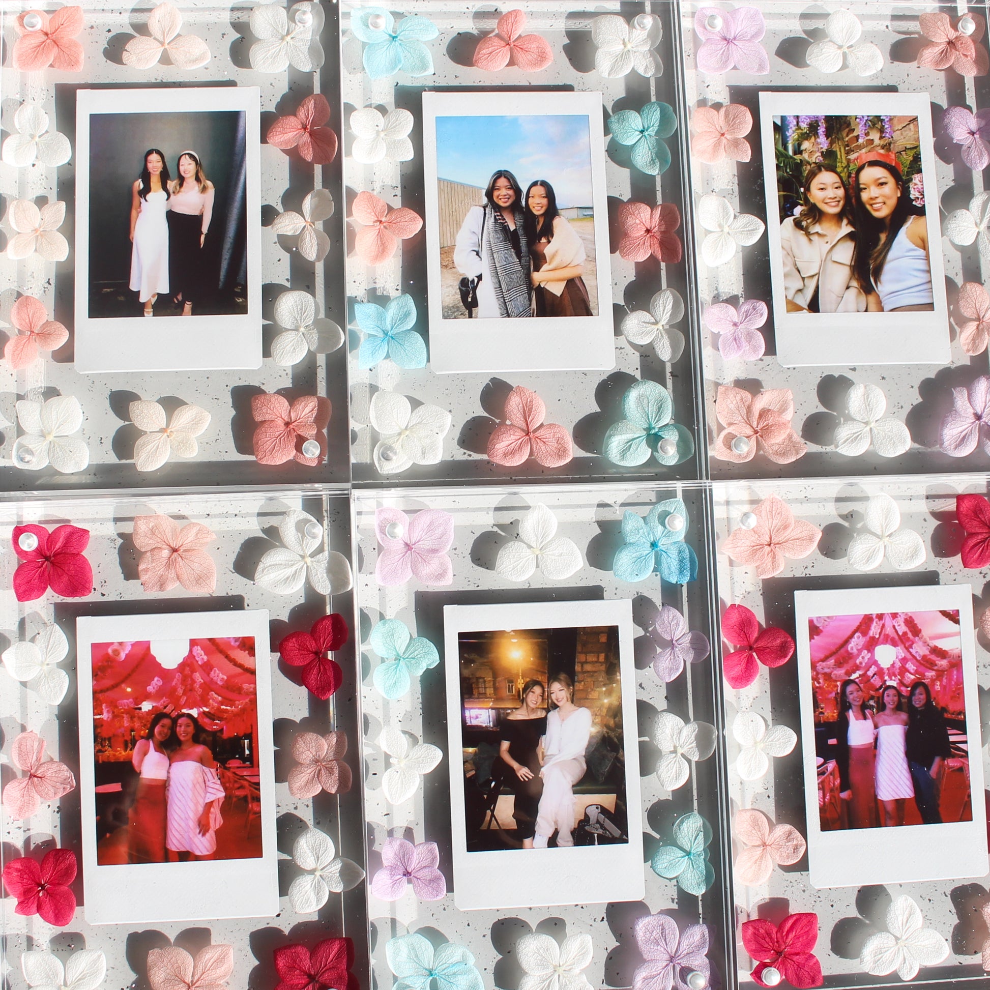 acrylic polaroid block with flowers instax mini polaroid frame flower art polaroid frame pressed flower acrylic polaroid frame