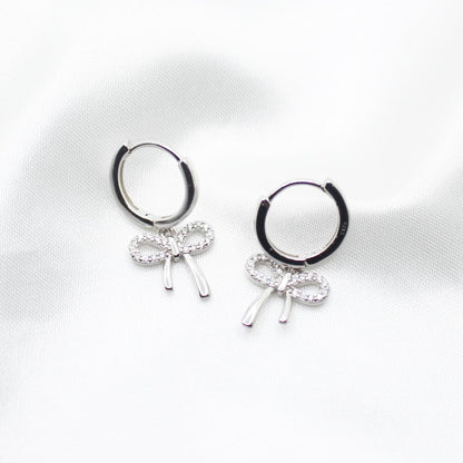 ava bow hoops silver