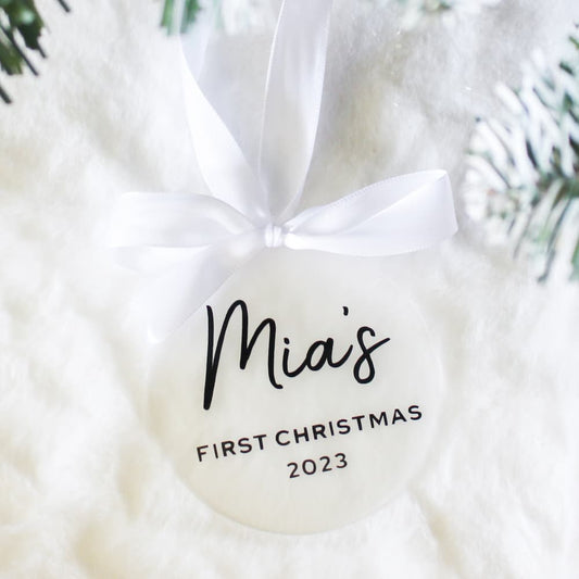 baby's first christmas acrylic ornament
