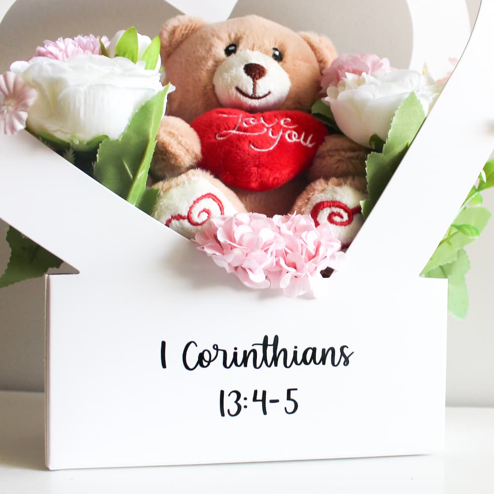 beary in love flower box everlasting flower box