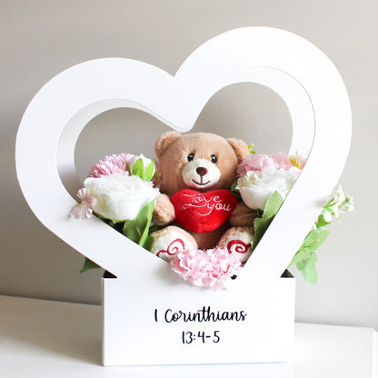 beary in love flower box everlasting flower box