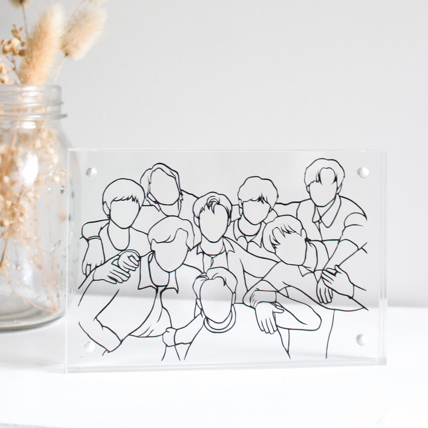 personalised clear line art frame