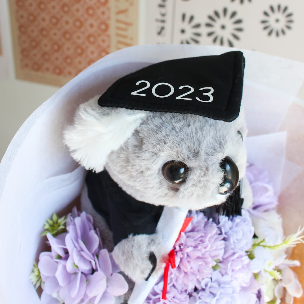 everlasting flower graduation bouquet koala