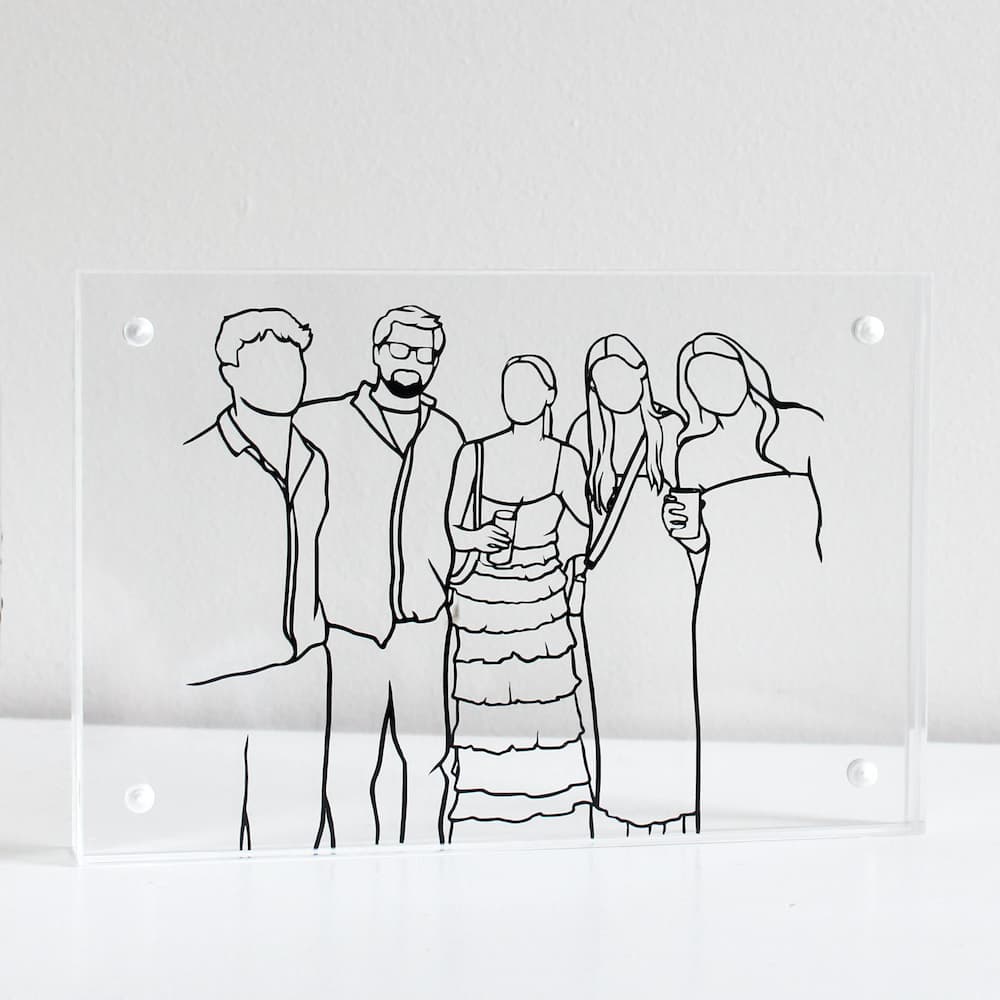 personalised clear line art frame