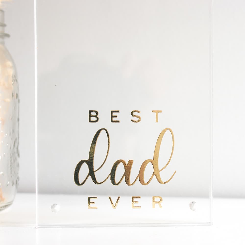 fathers day gift ideas gift ideas for fathers gifts for him clear acrylic photo frame acrylic photo block personalised frame acrylic block gifts best dad ever frame best dad photo frame