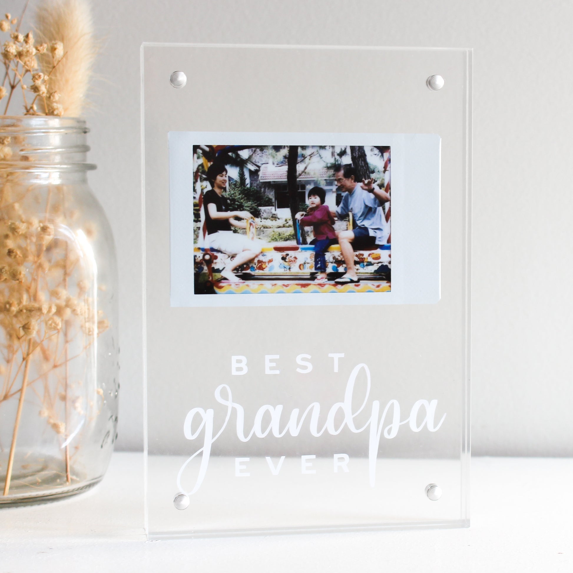 fathers day gift ideas gift ideas for grandpas gifts for him clear acrylic photo frame acrylic photo block personalised frame acrylic block gifts best dad ever frame best grandpa photo frame