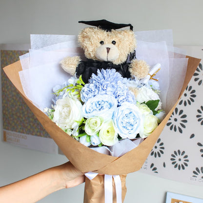 Graduation Bear Bouquet (Fluffy Bear)