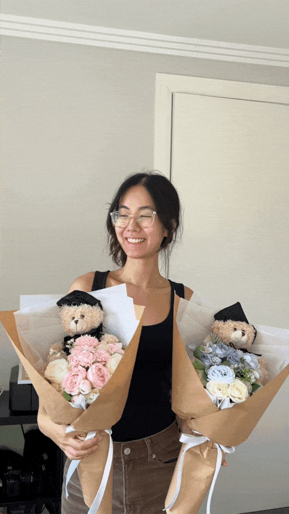 graduation bear bouquet fluffy graduation bear