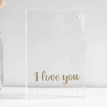 i love you acrylic photo frame