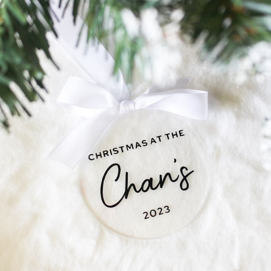 personalised family name christmas ornament