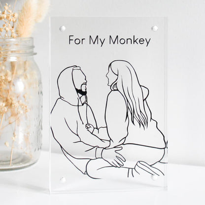 personalised clear line art frame