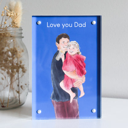fathers day gift ideas personalised digital illustration frame gifts for dad