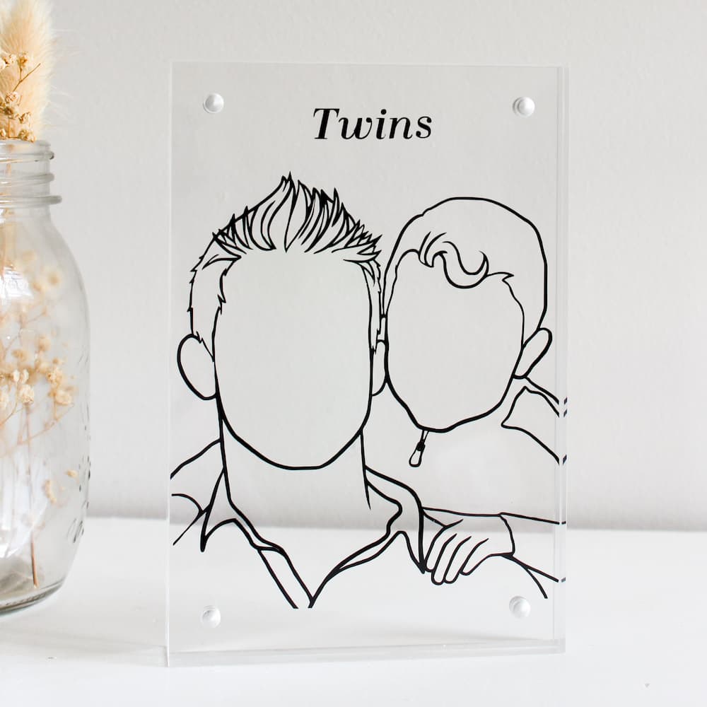 personalised clear line art frame