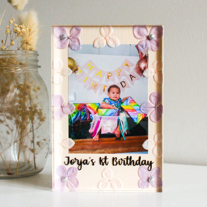 personalised painted photo frame acrylic block baby gifts