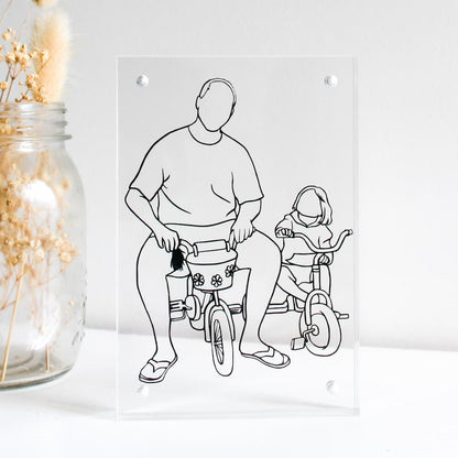 personalised clear line art frame