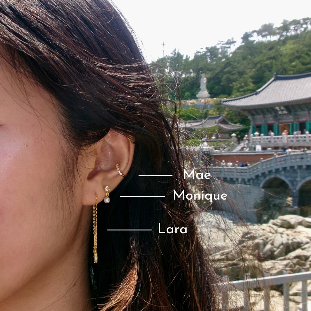 gold earrings stack