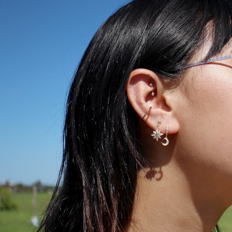ear stacking sterling silver jewellery