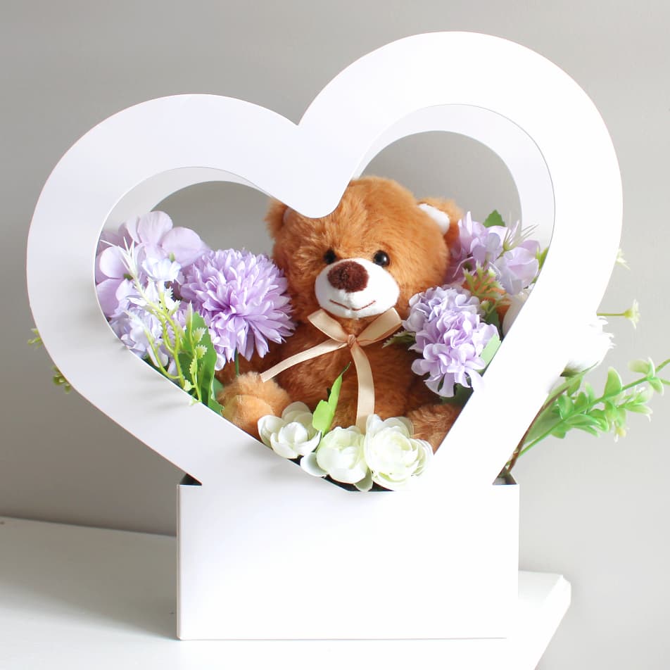 Beary in Love Flower Box everlasting bouquet plushie box plush box gift ideas for anniversary valentines day gifts gifts for her