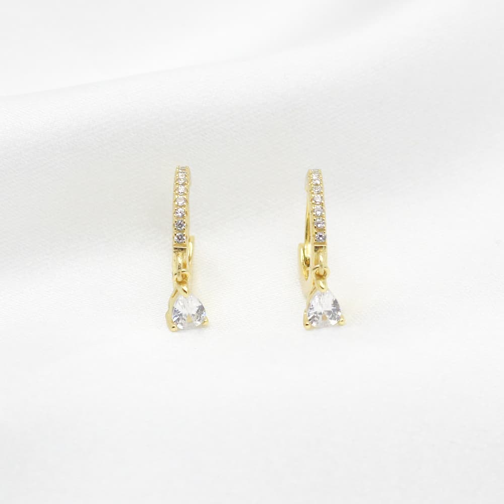 Crystal Teardrop Huggies waterdrop earring huggies waterdrop huggies gold huggie earrings